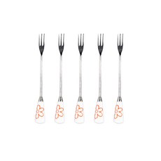 Bloom at home 紅色花朵方形迷你三齒叉, 混合顏色, 5個