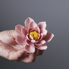 陶瓷彩色精緻蓮花香座 MW0155, 粉紅色