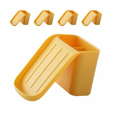 마켓A 욕실 부착형 다기능 보관홀더, 옐로우, 5개