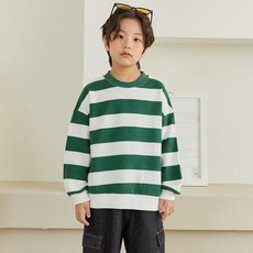 vavkids 兒童條紋拼接大學T