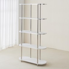 鯨魚家具 Dante 世紀中期橢圓形收納架 800, 白色, 5層