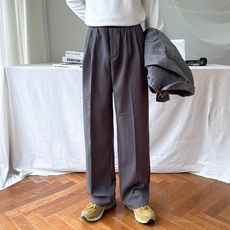 남성용 세미 와이드 밴딩 슬랙스