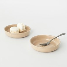 ROUND N FLAT Locoliving Easy Round 中型配菜碗, 2個, 穀物色