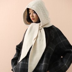 Paperments Droxy 麻花一體式針織連帽圍巾 13396