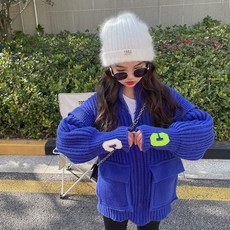 Orange Damom 女童 C款坑條針織外套