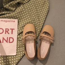 더나은날 여성용 망사 셔링 러블리 메리제인 플랫슈즈 1.5cm YT_RI192