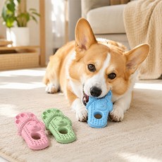 Pick & Pet 狗狗自助潔牙磨牙潔牙玩具拖鞋3件套組, 混色, 1套