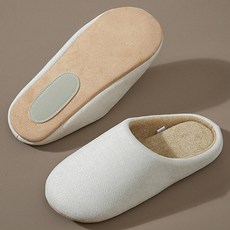 ARYKO 簡約 樓層噪音 客廳 室內拖鞋, 白色, 1個