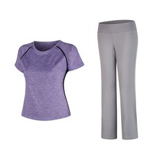 Naya Style女款瑜珈服短袖上衣+直筒褲 2126