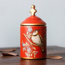 JH Company 鳥類藝術印花多功能盒, 紅色