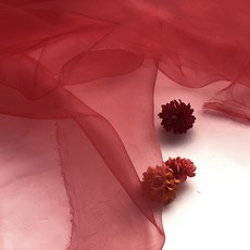 水晶歐根紗布料, 紅色的, 1條