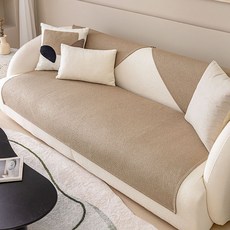 미끄럼 방지 심플 쇼파 커버, 베이지, 1개