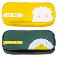 O-ON Hello 角色鉛筆盒2件組, 鴨子, 羊, 1套