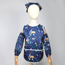BEBE CHOUETTE 兒童防水圍裙 + 頭巾 + 袖套組