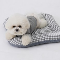 개과천선 강아지 A즌 쿠션, 체크그레이, 1개