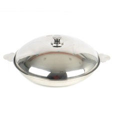 雙耳不鏽鋼淺湯鍋+鍋蓋, 單色, 30 號