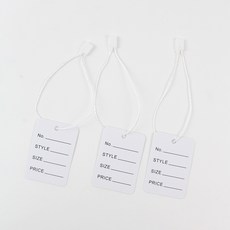 Inp 價格標籤 3.5 x 5 cm 250入 + 吊牌繩 1000入 套組, 1套, 白色(素面標籤), 白色(吊牌繩)