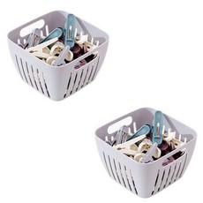 The Flow 大容量基本款曬衣夾 4種 x 8入 + 收納籃 2入 套組 灰色, 1套