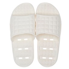 SHABATH 方格排水浴室拖鞋 底部防滑 減緩腳部疲勞, 白色, 1雙