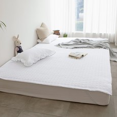 이블랑 여름 향균 시어서커 침대 패드, 화이트