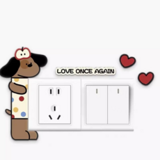 쏙쏙채움 슈퍼 닥스훈트 개 스위치 장식 아크릴 벽 스티커 닥스훈트 A, 혼합색상