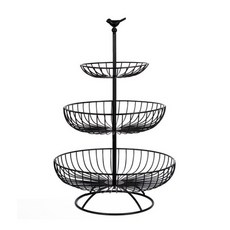 All Day Mall 3層水果托盤, 黑色的