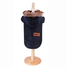 厚實保暖休閒寵物軍裝風鋪棉外套, 海軍藍, 1個