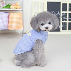 Pastel Pet 狗狗雛菊亮點絎縫背心, 藍色