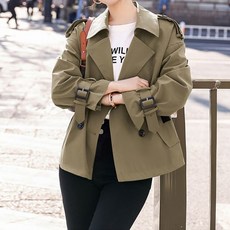 DM 여성용 하프 무드 트렌치 자켓