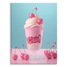 엔픽아트 캔버스형 보석십자수 세트 40 x 50 cm MK179, 핑크 체리 파르페, 1세트