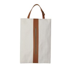 JHCompany 布質皮革掛環面紙盒, 白色, 1個