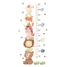 ArtiHome 可愛內襯動物身高比例牆貼, 混色