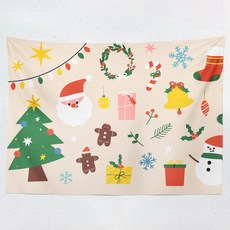 Arty Home 聖誕快樂掛布 絲絨, TYPE08, 1個