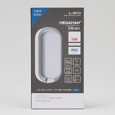 메가맨 비츠온 직부겸용 방수 타원 벽조명 벽등 15W, 주광색 + 화이트 주광색 + 화이트