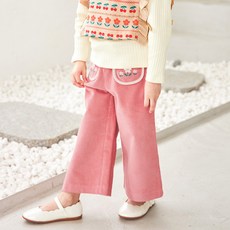 WALTONKIDS 女童Flora寬版燈芯絨長褲