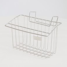 리빙공감 스텐304 욕실 무타공 걸이형 물빠짐 바스켓 수납함 바구니, 실버, 1개