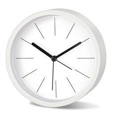 유니코시 무소음 파스텔 원형 라운드 탁상시계, 01 화이트