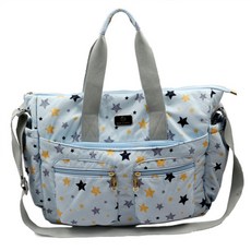 JH Company 星星印花收納2WAY手提包, 藍色