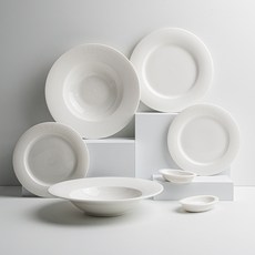 TINNY BLANC Veil 雙人義大利麵餐具組, 白色, 7件組, 1套