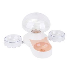 PASTEL PET 寵物用水母造型半自動餵食器, 粉色的, 1個