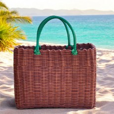 피플피 리탄 감성 피크닉 소풍 바스켓 바구니, 그린, 1개