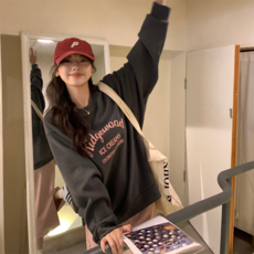 PEONIST 運動衫風格字母Oversize長袖大學T