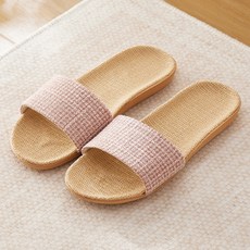 BonBon naturel 女款 甜美質感透氣亞麻涼拖鞋, 淺紫, 1雙