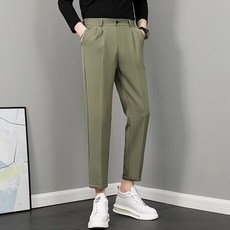 DM 남성용 슬림 배기핏 투턱 슬랙스