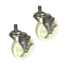 MASTER. S 不鏽鋼腳輪 輕量型 DS 22系列 DS 2250 NYL-BT BK 12.7cm 不鏽鋼 尼龍 (白色) 螺栓-B/K, 2個