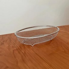 마켓피오 주방 스테인레스 타원형 철제 바구니 타입1, 1개