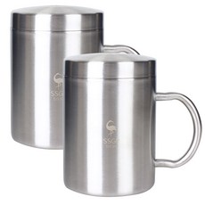 SSGP 不銹鋼雙杯 + 蓋子套裝小 286 毫升, 單色, 2套