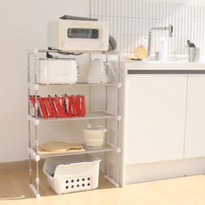 Plata 微波爐廚房層架 4層, 白色 + 銀色