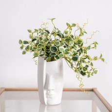 flowertree 人臉造型褶皺人造花室內裝飾花瓶 P FMFUFT, 混合色