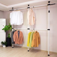 포에타 원터치 튼튼 행거 4단 38mm, 화이트 + 블랙